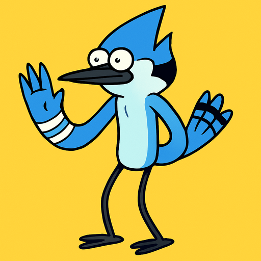 regular show modecaı.
In-Game asset.  2d.  High contrast.  No shadows