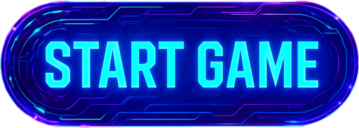 Mix this 'start game' button with cyberpunk + abstract style. Futuer.
