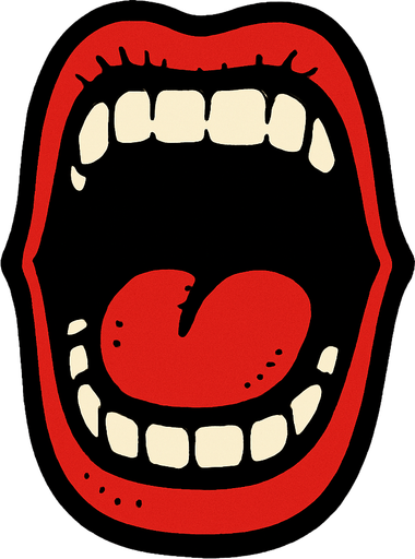 Screaming mouth.
In-Game asset.  2d.  High contrast.  No shadows