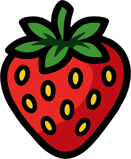 strawberry.
In-Game asset.  2d.  High contrast.  No shadows