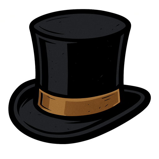 Top hat.
In-Game asset.  2d.  High contrast.  No shadows