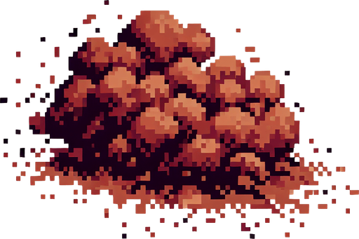 2d. 8-bit. dust cloud. brown. no shadow..
Single Game Texture. In-Game asset. 2d. Blank background. High contrast. No shadows.