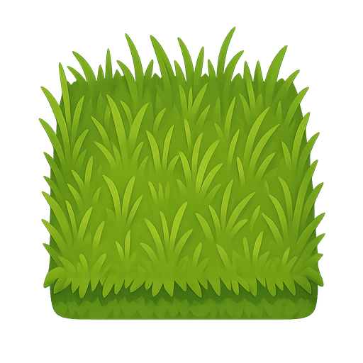 green grass. No background. Transparent background. Blank background. No shadows. 2d. In-Game asset. flat