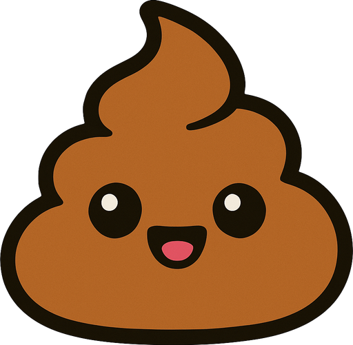 Make a drawing of a cute poop.
In-Game asset.  2d.  High contrast.  No shadows