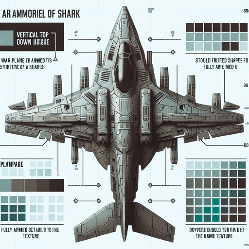 vertical top down war full bulk shark armored scifi plane
Single Game Texture.