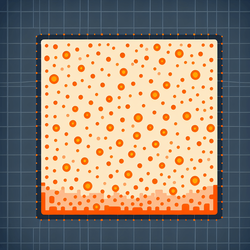 Random orange dots spread.
Single Game Texture. In-Game asset. 2d. Blank background. High contrast. No shadows.