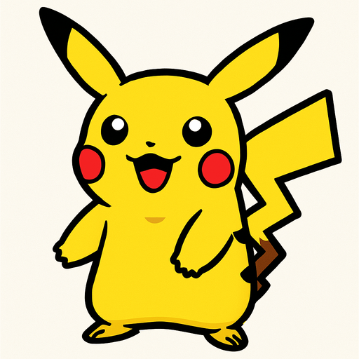 pikachu.
In-Game asset.  2d.  High contrast.  No shadows