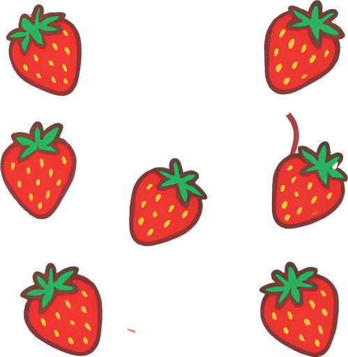 Fond d'écran crème a la fraise.
In-Game asset.  2d.  High contrast.  No shadows