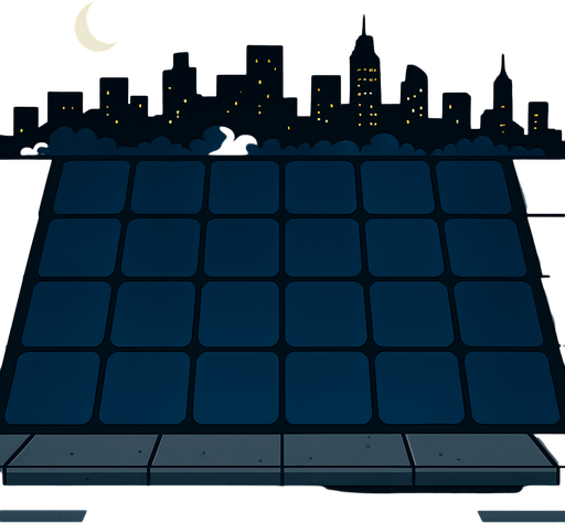 Make it nighttime with a city skyline