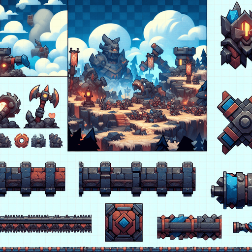 Battle ground.
Single Game Texture. In-Game asset. 2d. Blank background. High contrast. No shadows.