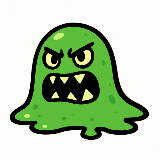 get an enemy in the form of slime.
In-Game asset.  2d.  High contrast.  No shadows