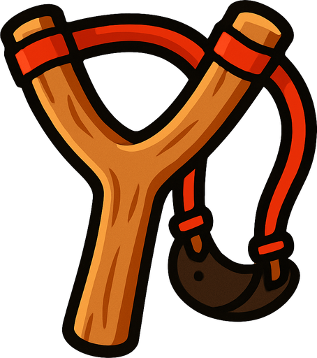 Slingshot.
In-Game asset.  2d.  High contrast.  No shadows