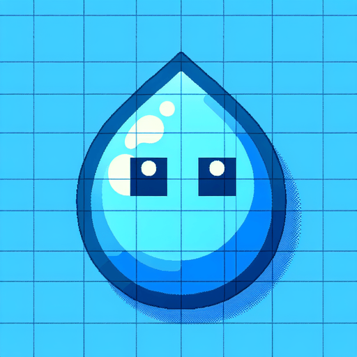 water drop with anime style eyes.
Single Game Texture. In-Game asset. 2d. Blank background. High contrast. No shadows.