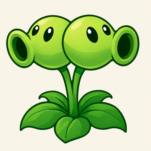 doublepeashooter del juego plantas vs zombies fusion.
In-Game asset.  No shadows