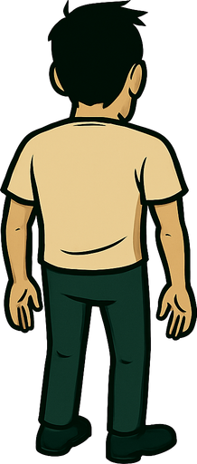 same person without anything no chair or any locks on the image and he is facing the screen by its back.