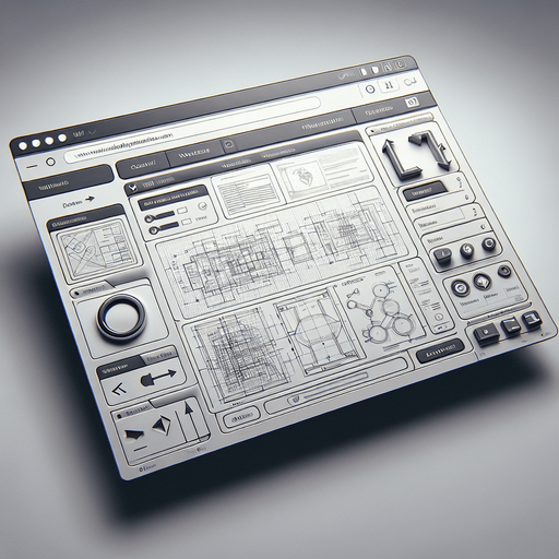 A clean and functional browser UI designed to display a technical instruction website. The layout features a standard browser interface with a slim address bar at the top and navigation buttons (back, forward, refresh) neatly positioned on the left. Below the bar, the content spans the rest of the screen, showcasing a detailed webpage filled with blueprints, diagrams, and arrows pointing to various components, resembling a technical manual.

The webpage is organized into a structured grid, with sections displaying labeled visuals and concise text instructions. The design incorporates a professional, muted color palette with clear lines and readable fonts to emphasize clarity and functionality. Subtly integrated towards the top-left corner of the screen, either within the browser’s interface or the webpage header, is a small visual hint—such as a faint icon, a uniquely styled arrow, or a highlighted word. This subtle detail blends seamlessly into the technical content.
Single Game Texture. In-Game asset. 2d. Blank background. High contrast. No shadows.