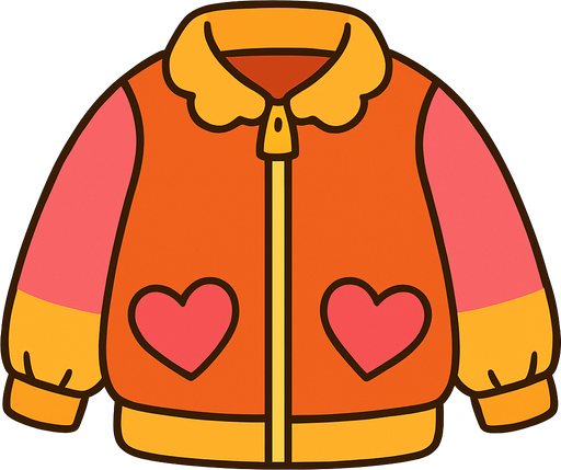 cute designer jacket top view..
In-Game asset.  2d.  High contrast.  No shadows