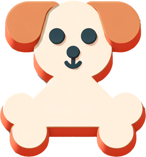 a cute looking dog toy shaped like a bone..
Single Game Texture. In-Game asset. 2d. Blank background. High contrast. No shadows.