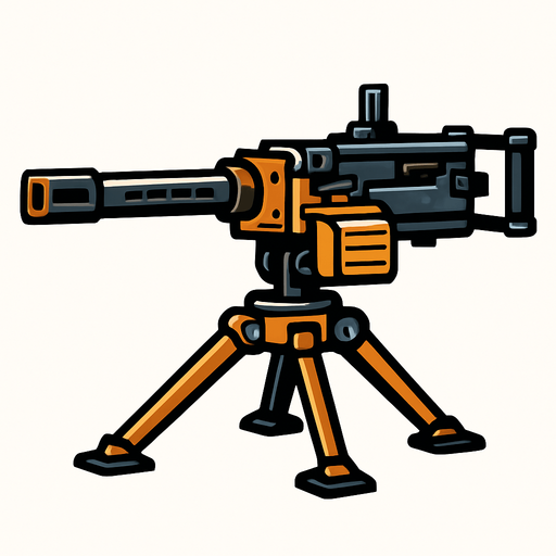 ağır makinalı tüfek.
In-Game asset.  2d.  High contrast.  No shadows