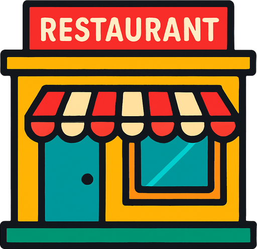 restaurant shop.
In-Game asset.  High contrast.  No shadows
