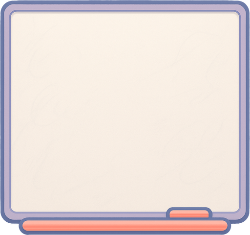 An office whiteboard, nothing on it but with it has some marks from previous drawings. Should work as a background for a modal dialog. Cute soft graphics. soft ambient light. semi-matte to satin surfaces. naturalistic with slight saturation boost colors. Tone is premium, friendly, clean with lifestyle or service-oriented appeal.
In-Game asset.  2d.  High contrast.  No shadows..
In-Game asset.  2d.  High contrast.  No shadows