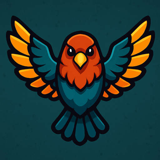 kuş bakışı bird.
In-Game asset.  High contrast.  No shadows