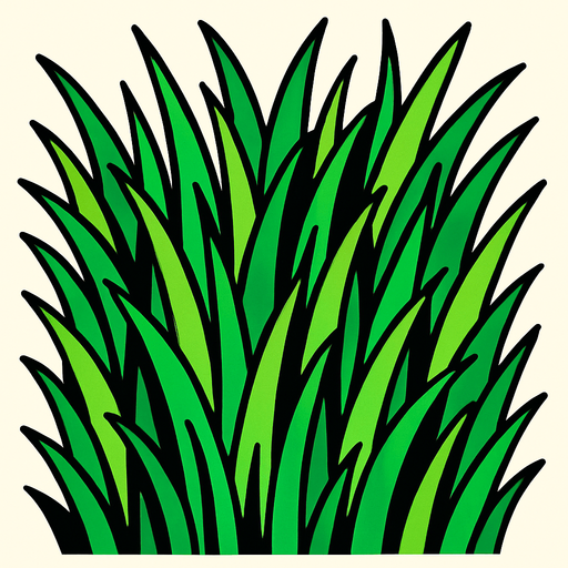 Make a image that were a crop on grass.
2d.  High contrast.  No shadows