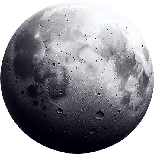 A moon..
Single Game Texture. In-Game asset. 2d. Blank background. High contrast. No shadows.