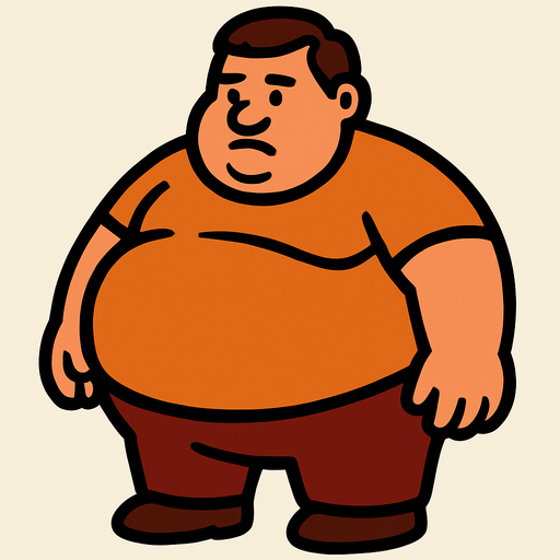 fat.
In-Game asset.  2d.  High contrast.  No shadows
