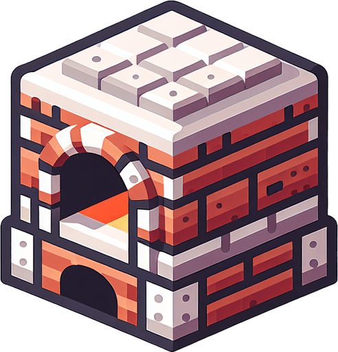 Fırın.
Single Game Texture.  In-Game asset.  2d.  Blank background.  High contrast.  No shadows