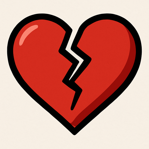 Broken heart with a little shadows.
In-Game asset.  2d.  High contrast.  No shadows