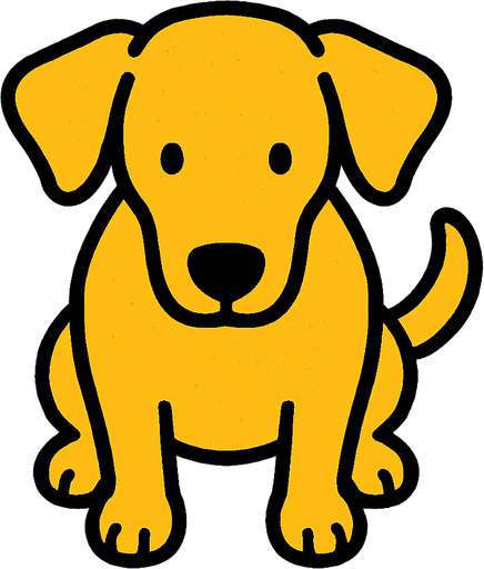 yellow dog top view.
In-Game asset.  2d.  High contrast.  No shadows