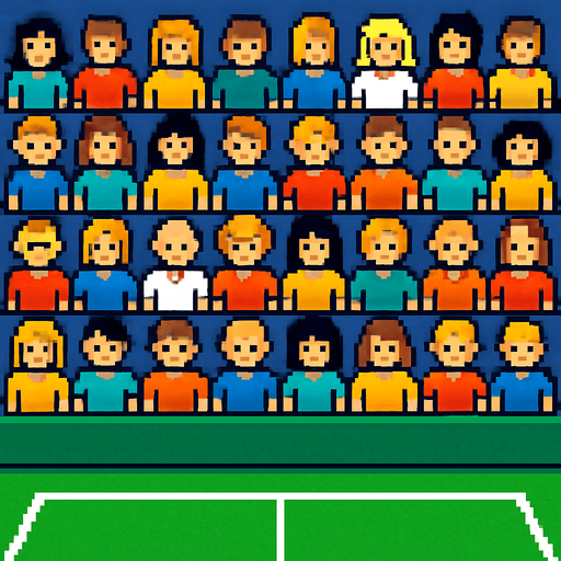 pixelart tennis audience, looking down.
In-Game asset.  2d.  High contrast.  No shadows