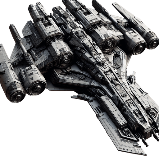 Make a space ship.
Single Game Texture. In-Game asset. 2d. Blank background. High contrast. No shadows.