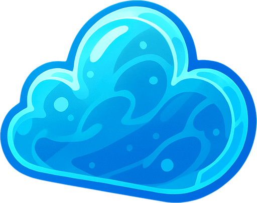 blue transparent cloud.
In-Game asset.  2d.  High contrast.  No shadows