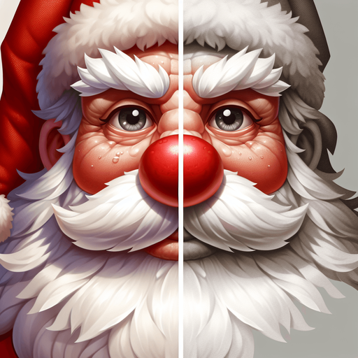 Santa's face.
Single Game Texture. In-Game asset. 2d. Blank background. High contrast. No shadows.