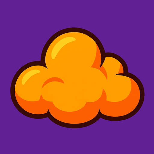 cloud orange.
In-Game asset.  2d.  High contrast.  No shadows