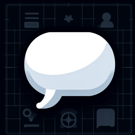 A simple, elegant white speech bubble..
Single Game Texture. In-Game asset. 2d. Blank background. High contrast. No shadows.