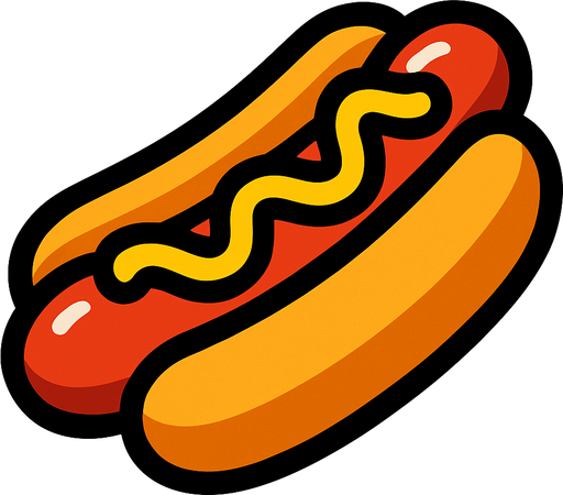hotdog.
In-Game asset.  2d.  High contrast.  No shadows