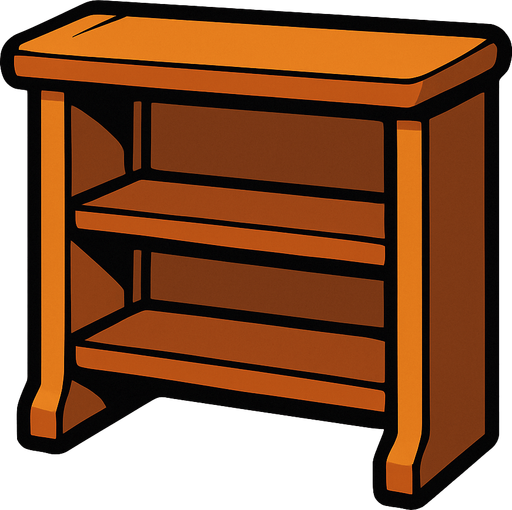 Shelf.
In-Game asset.  2d.  High contrast.  No shadows