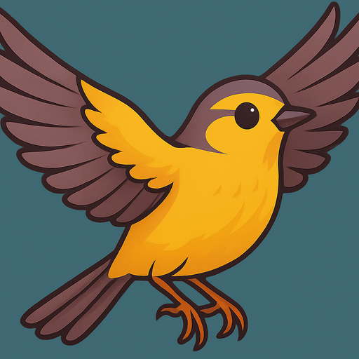 Primera de tres imagenes que crearan sensacion de movimiento a un pajaro. Esta tendra las alas extendidas