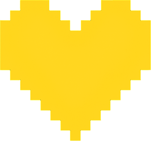 Yellow heart Undertale.
In-Game asset.  2d.  High contrast.  No shadows