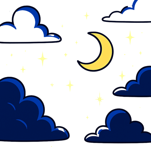 fond d'écran CIEL nocturne.
In-Game asset.  2d.  High contrast.  No shadows