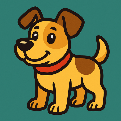 dog.
In-Game asset.  2d.  High contrast.  No shadows