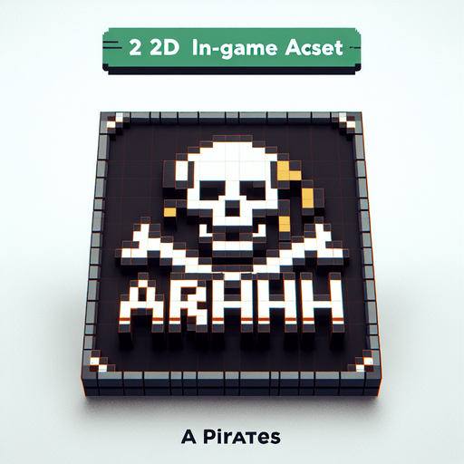text saying "Arghhh". pirate themes. pixelated. 8 bit..
Single Game Texture. In-Game asset. 2d. Blank background. High contrast. No shadows.