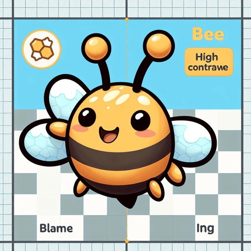 A happy little bee. Top down view.
Single Game Texture. In-Game asset. 2d. Blank background. High contrast. No shadows.