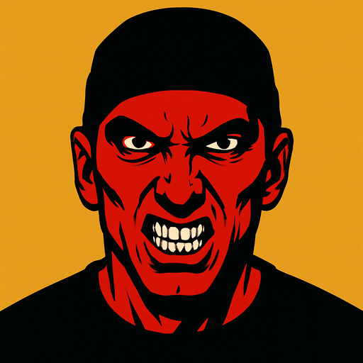 Eminem's evil face.
In-Game asset.  2d.  High contrast.  No shadows