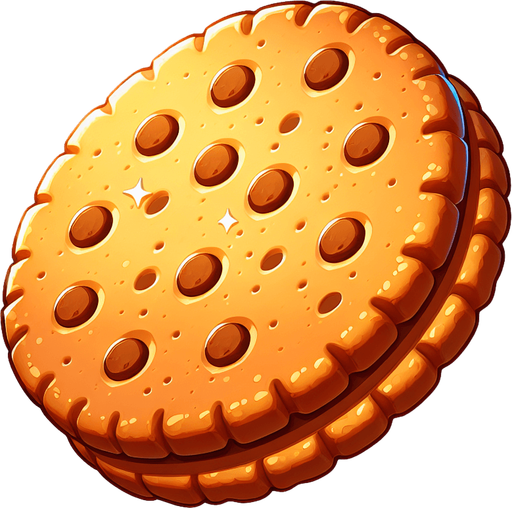 Biscuit Clicker: The Ultimate Indulgence!.
Single Game Texture. In-Game asset. 2d. Blank background. High contrast. No shadows.