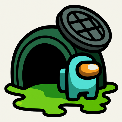 among us sewerEntrance.
In-Game asset.  2d.  High contrast.  No shadows