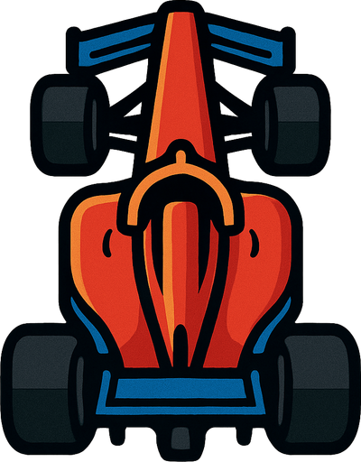 formela 1 car pointing up.
In-Game asset.  2d.  High contrast.  No shadows